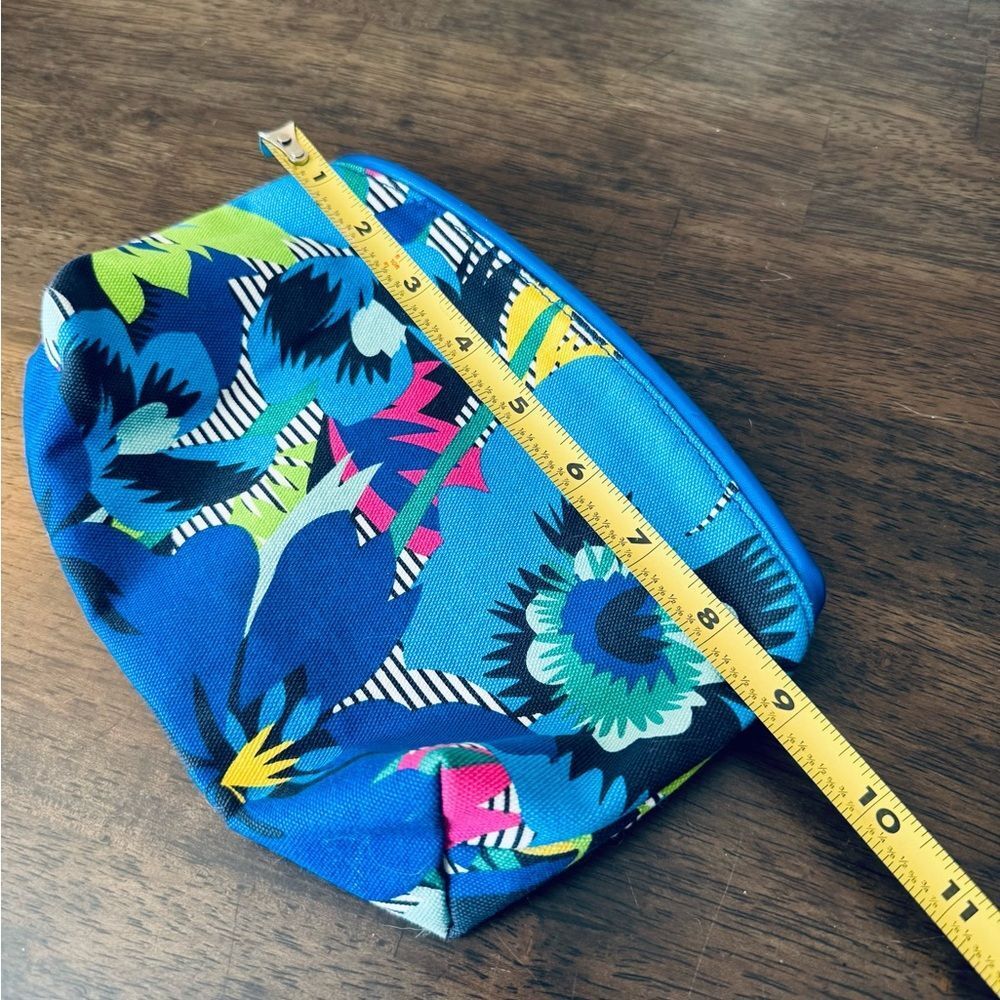 Estée Lauder Blue Tropical Floral Botanical Cosmetic Zipper Makeup Bag - Picture 2 of 2
